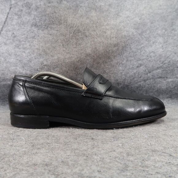 Florsheim Shoes Mens 9 Loafers Slip On Classic Leather Retro Dress Formal Black - Picture 16 of 16